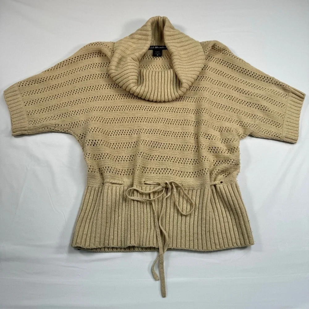 United States Sweaters 1/2 Sleeve Cowl Neck Top Womens Size XL Tan
